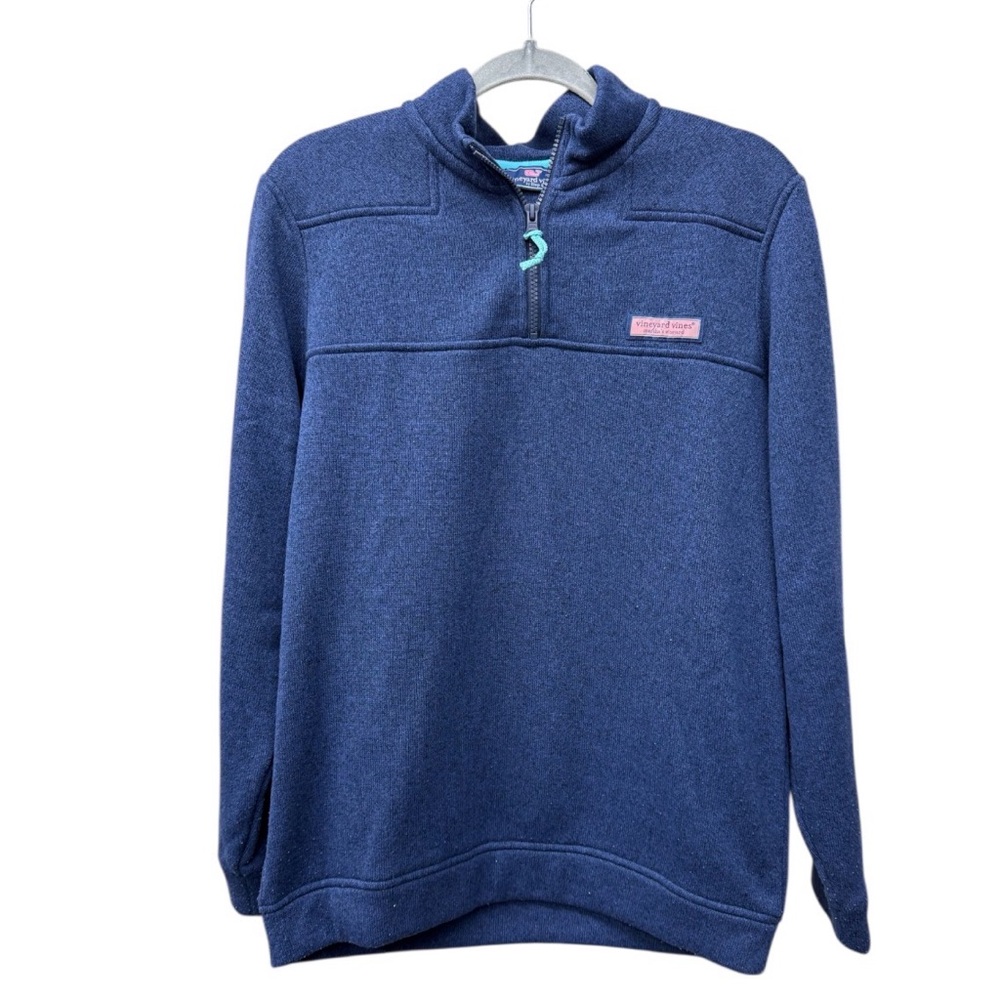 Vineyard Vibes Blue Quarter-Zip Sweater